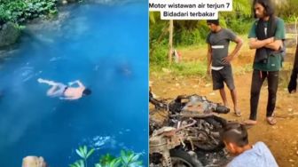 Viral Sepeda Motor Pengunjung Air Terjun Terbakar Habis di Penitipan, Pihak Parkir Lepas Tanggung Jawab