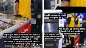 Viral! Diduga Lagi Bobol ATM, 2 Pemuda Terciduk Congkel-congkel Mesin Berdalih Ambil Uang Nyangkut