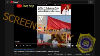 CEK FAKTA: Benarkah Anies Baswedan Pimpin Upacara Pengibaran Bendera Raksasa di Monas saat HUT RI ke-77?
