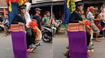 Cosplay Jadi Pengantin di Pelaminan, Potretnya Malah Bikin Ngakak