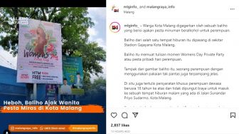 Heboh Baliho Ajakan Pesta Miras Khusus Cewek di Kota Malang, Posisinya di Sebelah Baliho NU