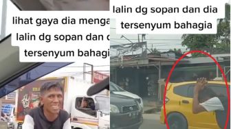 Gaya Pak Ogah Saat Atur Lalu Lintas Curi Perhatian Pengendara: Dia Santun dan Selalu Tersenyum