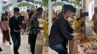 Menghanyutkan, Aksi Videografer Jago Ambil Makanan saat Kondangan Bikin Heboh