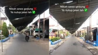 Tenda Nikahan Menutup Jalan, Warganet: Kira-kira Tamunya Berapa Banyak Ya?