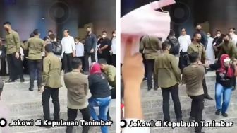 Lautan Manusia Sambut Jokowi di Maluku, Emak-emak sampai Harus Ditarik Gegara Terobos Paspampres