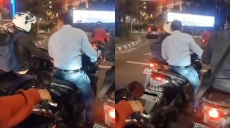 Geger! Video Pengendara Sepeda Motor Ngamuk Gegara Ditegur Tak Pakai Helm oleh Pemotor Lain