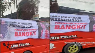 Viral Gambar Puan Maharani Presiden 2024 Mejeng di Angkot, Warganet: Sadar Diri Lebih Baik