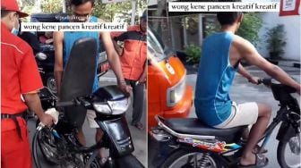 Kocak! Pria Ini Modifikasi Motor Jadi Sepeda Ramah Lingkungan di Tengah Pro Kontra Kenaikan Harga BBM