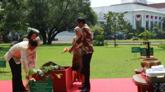 Terima di Istana Bogor, Jokowi Ajak Presiden Filipina Ferdinand Marcos Jr  Tanam Pohon Kayu Lilin