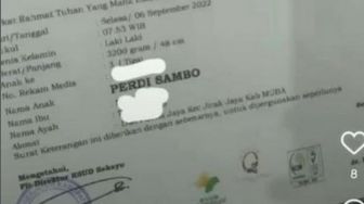 'Demam' Ferdy Sambo, Orangtua di Sumsel Ini Beri Anaknya Nama Perdi Sambo