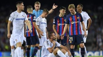 Suasana laga Liga Champions antara Barcelona vs Viktoria Plzen di Estadio Spotify Camp Nou, Barcelona, Spanyol. [Pau BARRENA / AFP]