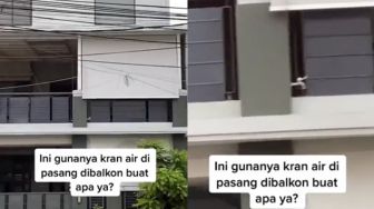 Misteri Penampakan Kran Air Terpasang di Pagar Balkon, Warganet Dibuat Berpikir Keras