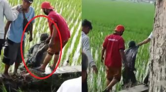 Terduga Maling Motor Melompat ke Sawah Usai Menyelamatkan Diri dari Kejaran Warga, Begini Penampakannya