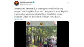 Unggah Video Kebaikan Polisi, Akun Twitter Divisi Humas Polri 'Disruduk' Warganet