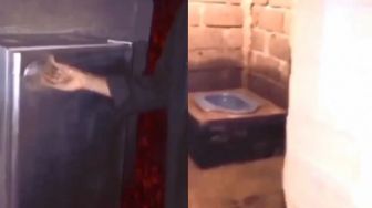 Punya Kulkas Rusak Dijadikan Pintu, Pas Dibuka Dalamnya Toilet