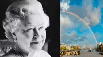 Muncul Pelangi di Istana Buckingham Pada Hari Kematian Ratu Elizabeth II, Publik: Masya Allah