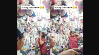 Emak-emak Pencuri Jepit Rambut Melongo Saat Tahu Direkam Penjual, Bikin Netizen Ngakak