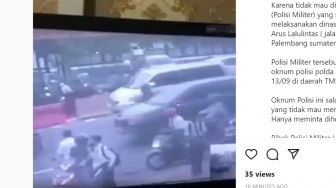 Viral Polisi Cekcok Dan Pukul Polisi Militer yang Mengatur Lalu Lintas Jalan, Ini Kata Polda Sumsel