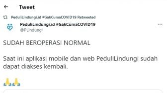 Hore ! Aplikasi PeduliLindungi Bisa Diakses Lagi Usai Sempat Error