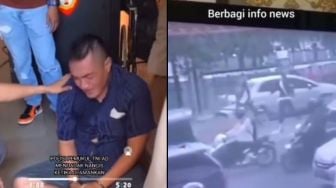 Tak Segarang Aksinya, Oknum Polisi yang Pukul PM Menangis Bak Bocah Saat Diamankan