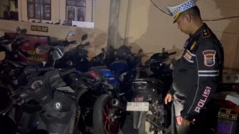 Ditlantas Polda Riau Amankan 55 Motor dari Aksi Balap Liar