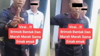 Bikin Gereget! Adiknya Dituduh Jadi Maling, Emak-Emak Cekcok dengan Oknum Brimob yang Datang Bawa Surat Pemanggilan