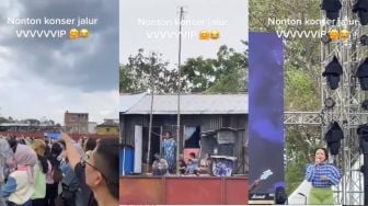 The Real Jalur VIP, Satu Keluarga Leha-leha Nonton Konser Depan Rumah Gratis, Warganet: Tamu Spesial