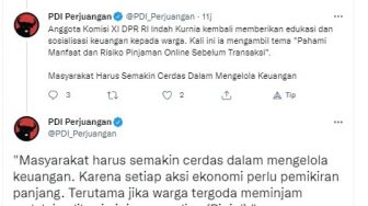 Akun Twitter PDIP Banjir Sindiran Gegara Kasih Wejangan Kelola Keuangan, Warganet: Harga Naik Apa yang Dikelola?