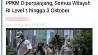 CEK FAKTA: Bakal Ada PPKM Oktober Demi Redam Demo Kenaikan BBM, Benarkah?