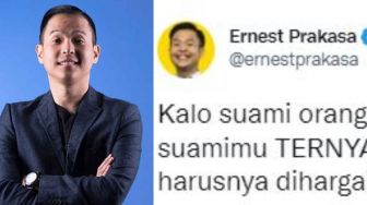 Ramai Berita Perselingkuhan, Ernest Prakasa Bagikan Cuitan Menohok