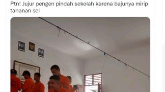 Kocak! Siswa Curhat Pengen Pindah Sekolah Gegara Seragam Mirip Baju Tahanan, Publik: Vibes Sekolah di Nusakambangan