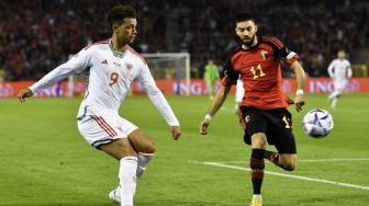 Wales sempat merepotkan Belgia di awal pertandingan dengan permainan cepatnya. (AFP)