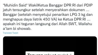 CEK FAKTA: Wakil Ketua Banggar DPR Muhidin Said Jatuh Usai Setujui Penarikan Gas LPG 3 Kg, Benarkah?