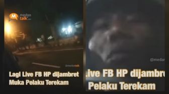 Viral Penumpang Mobil Asyik Live Facebook di Jalanan Medan, HP Malah Kena Jambret