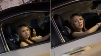 Wanita Pengemudi Mobil Ngamuk Gegara Ditegur Lawan Arah Pengguna Jalan Lain