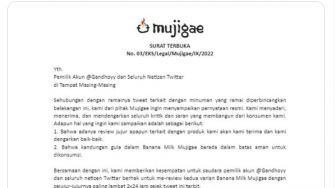 Kasus Es Teh Indonesia Viral, Mujigae Bikin Surat Terbuka untuk Konsumen, Panen Pujian Warganet