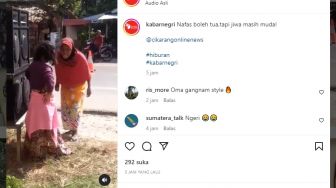 Asik Banget, Video Nenek-nenek Joget di Pinggir Jalan Viral di IG, Warganet: Oma Gangnam Style