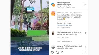 Viral Video Laki-laki Pukul Kepala Perempuan di Taman Merjosari Kota Malang