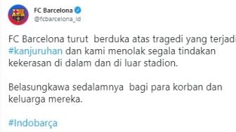 Sejumlah Klub Sepak Bola Dunia Sampaikan Duka Mendalam Atas Tragedi di Stadion Kanjuruhan