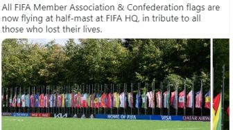 FIFA Kibarkan Bendera Setengah Tiang, Warganet Minta Sepakbola Indonesia Dihukum Berat