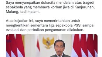 Jokowi Perintahkan Aktivitas Sepak Bola Dihentikan, Netizen Sarankan Soroti Polisi