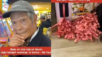 Hobi Main di Hiburan Arkade, Kakek Ini Sampai Kumpulkan Ribuan Tiket untuk Ambil Hadiah