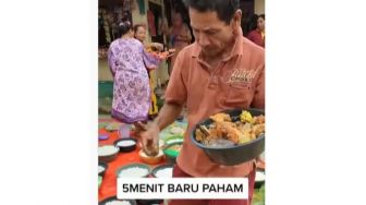 Jijik! Cara Bapak Ini Bagikan Lauk Nasi Kenduri Bikin Melongo: 5 Menit Baru Paham