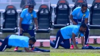 Momen Pelatih Malaysia Terpeleset Akibat Selebrasi Heboh Lawan Timnas Indonesia U-17