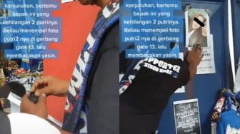 Anak Jadi Korban Kanjuruhan, Bapak ini Tempel Foto 2 Putrinya di Pintu 13, Publik Banjir Air Mata