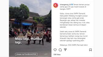 Khawatir saat Nyebrang, Siswa SMPK Pamerdi Kabupaten Malang Bikin Petisi 'Kami Butuh ZOSS'