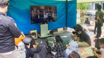 Suasana Nonton Bareng Sidang Ferdy Sambo di Pengadilan Negeri Jakarta Selatan