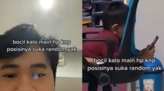 Viral Gaya Random Bocil Saat Main HP, Orang Dewasa Geleng-Geleng Lihatnya