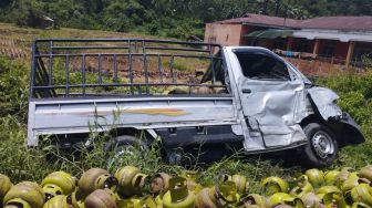 Kecelakaan Beruntun di Jalan Solok, Dua Sopir Pengangkut Gas Elpiji Tewas Terjepit