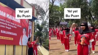 Viral! Peserta Senam Gaungkan Yel-yel 'Mbak Puan Punya Kita Semua', Warganet: Maaf Gua Kagak